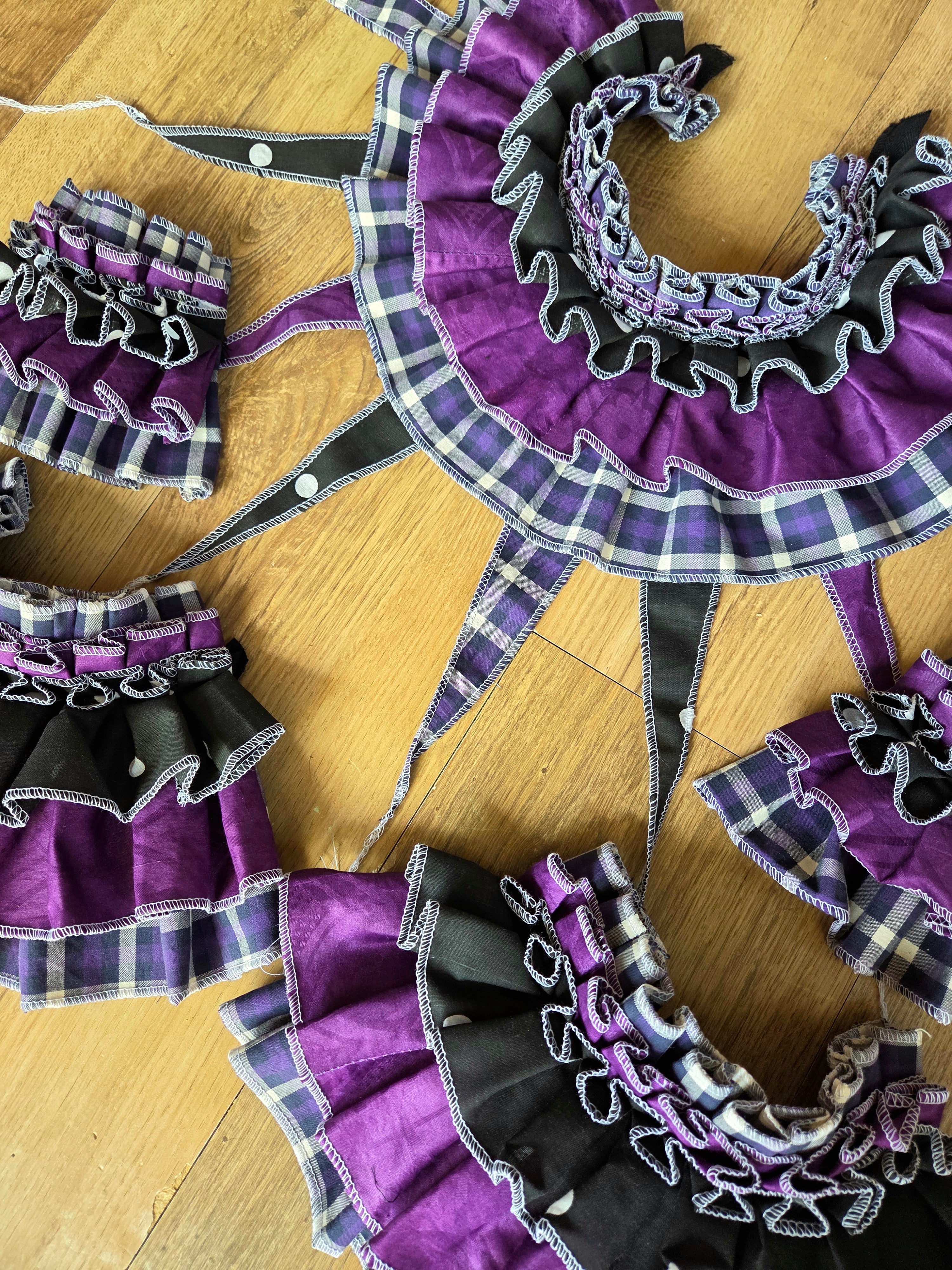 5-Piece Clown Set ~ Purple Plaid & Polka ☆