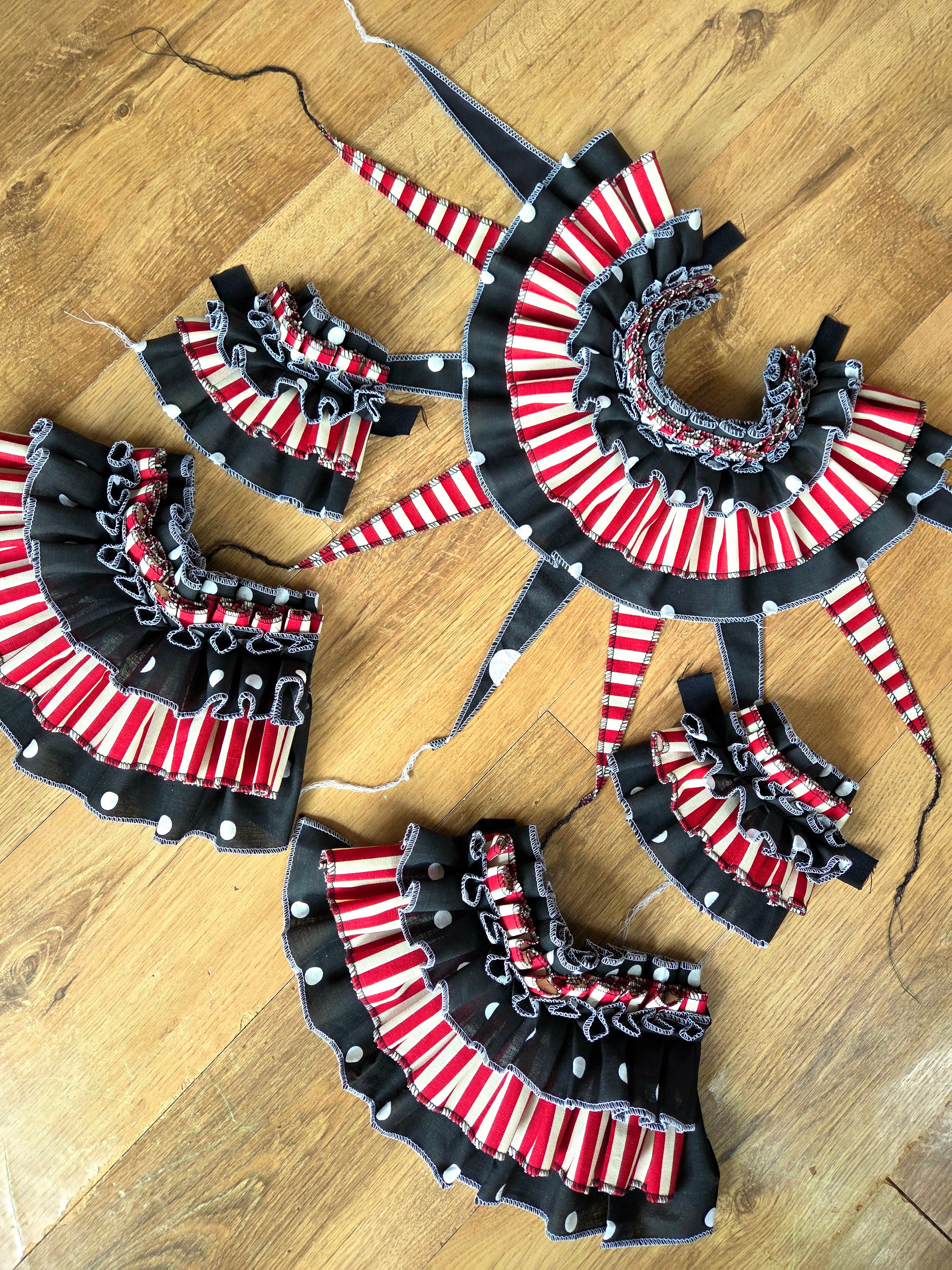 5-Piece Clown Set ~ Candy Stripe & Black Polka
