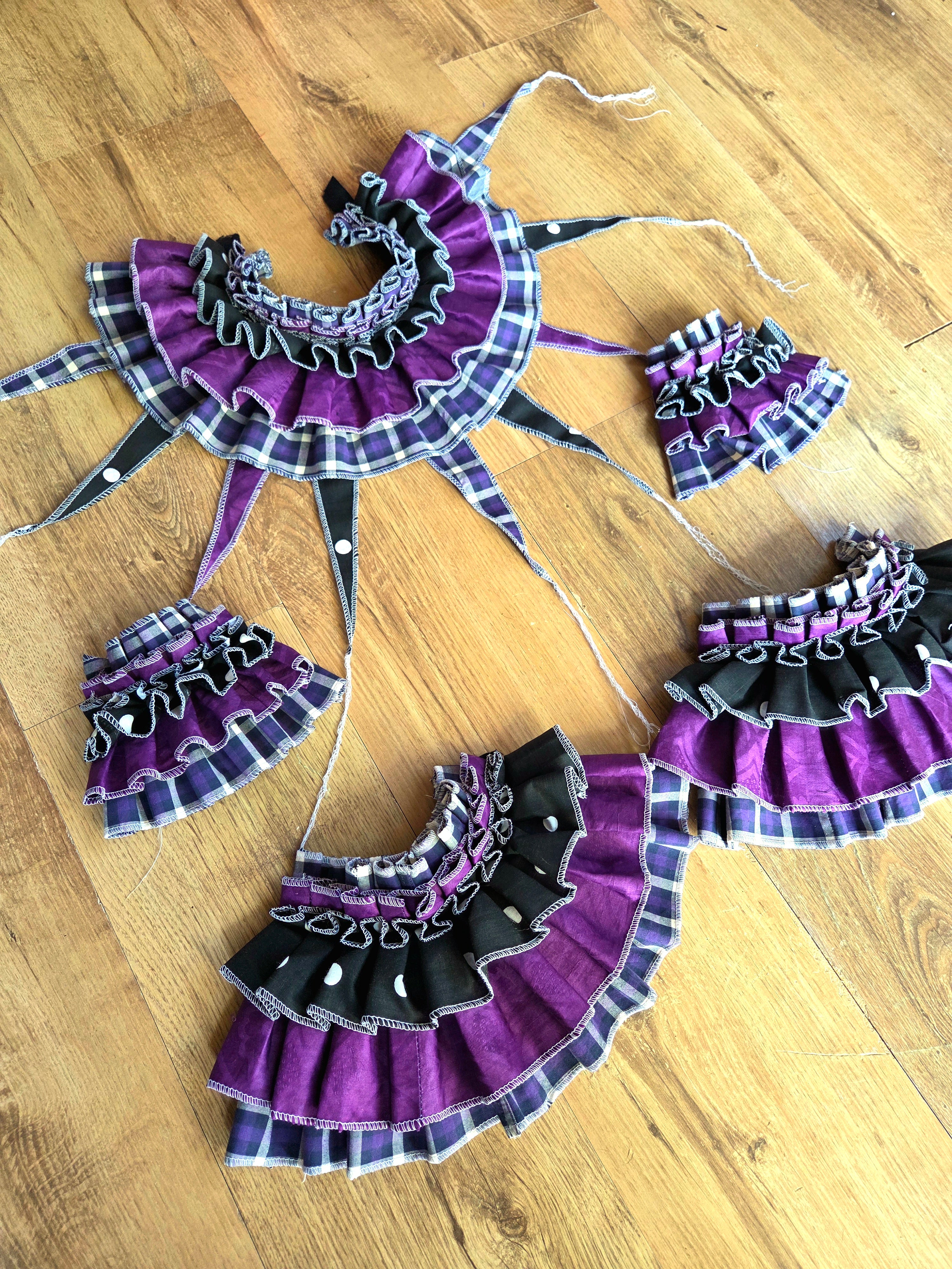 5-Piece Clown Set ~ Purple Plaid & Polka ☆