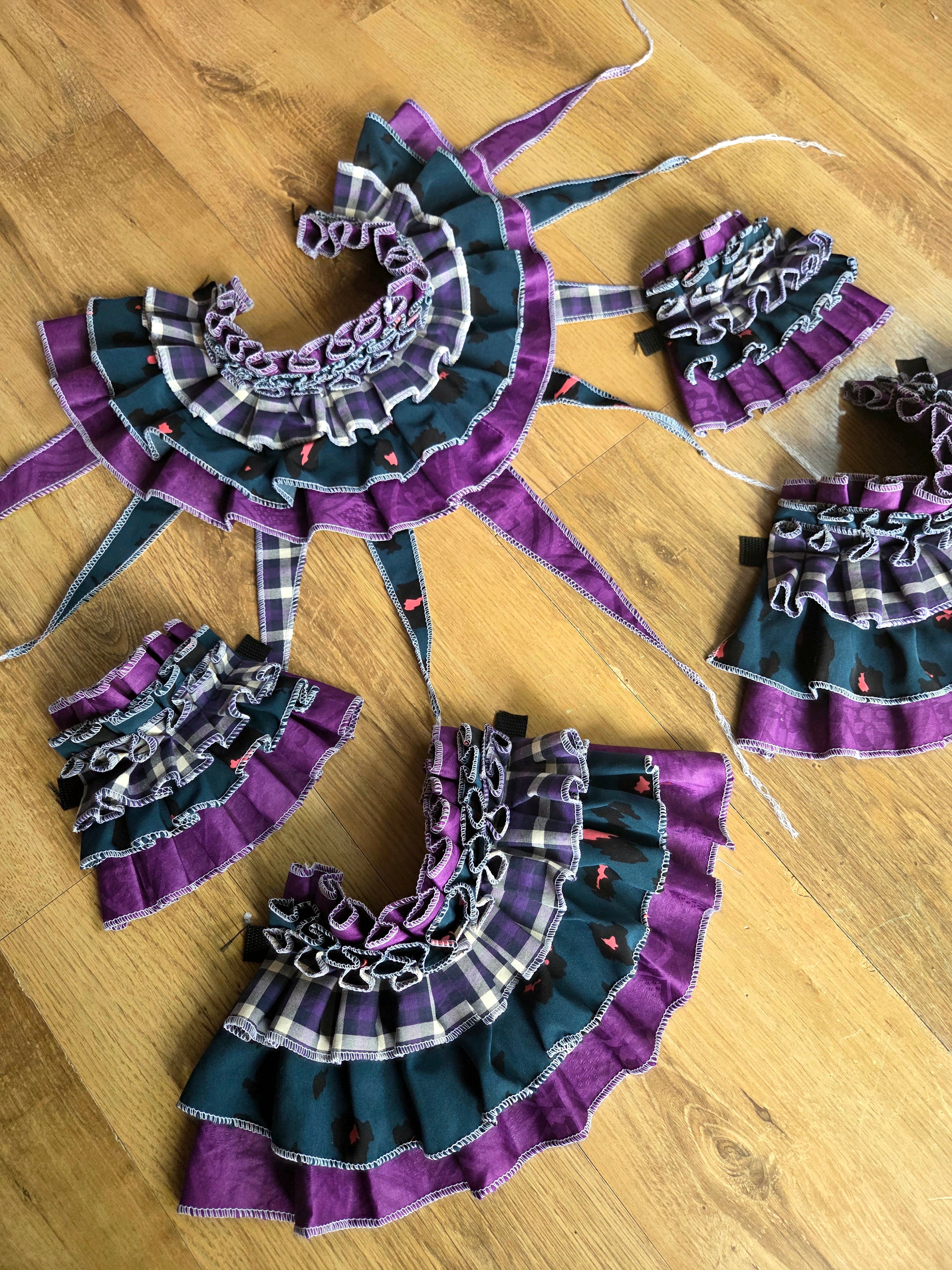 5-Piece Clown Set ~ Teal Leopard & Purple Plaid ☆