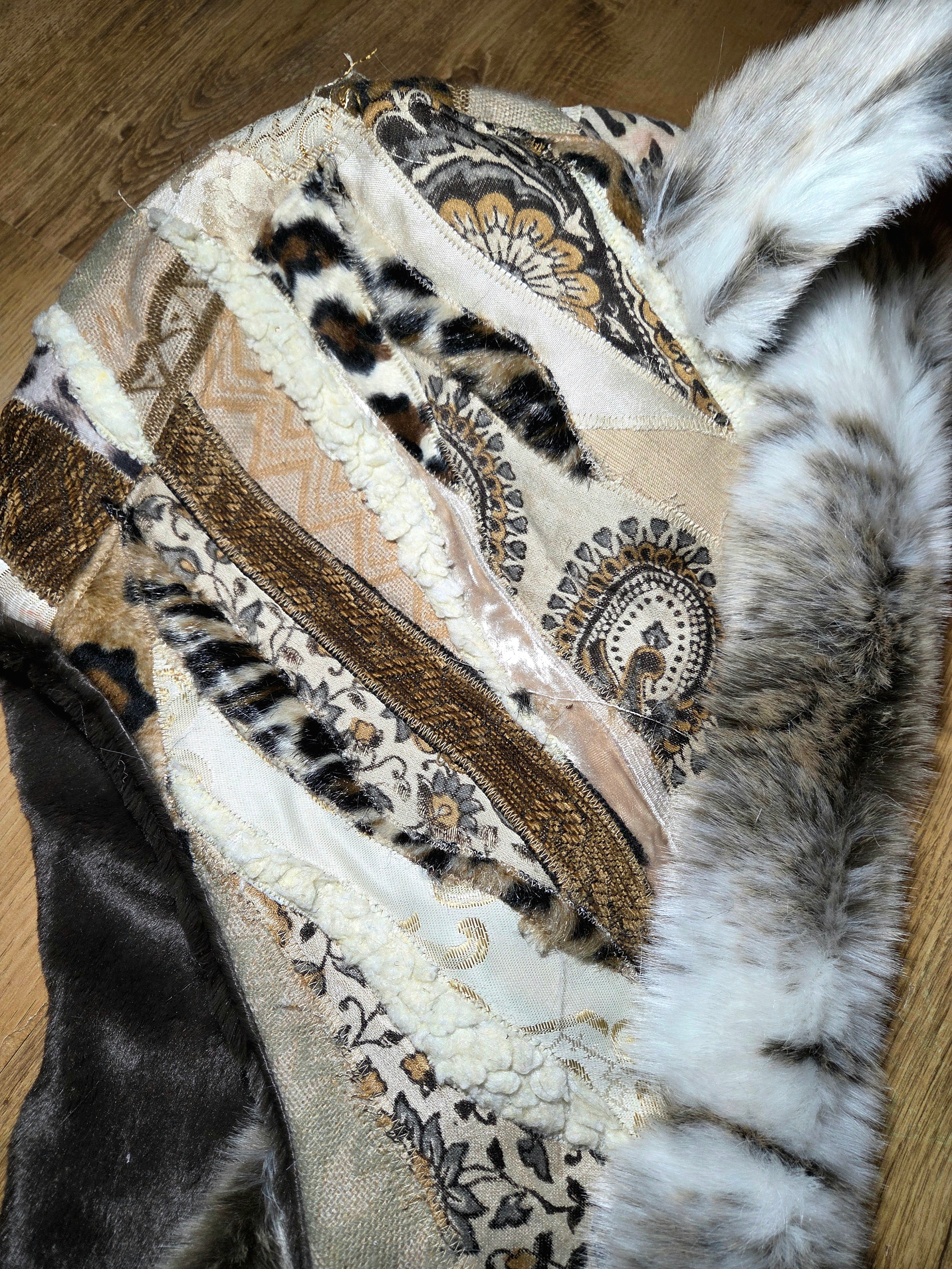 DUNE DREAMER • One of a Kind Patchwork Hood with Cat Ears
