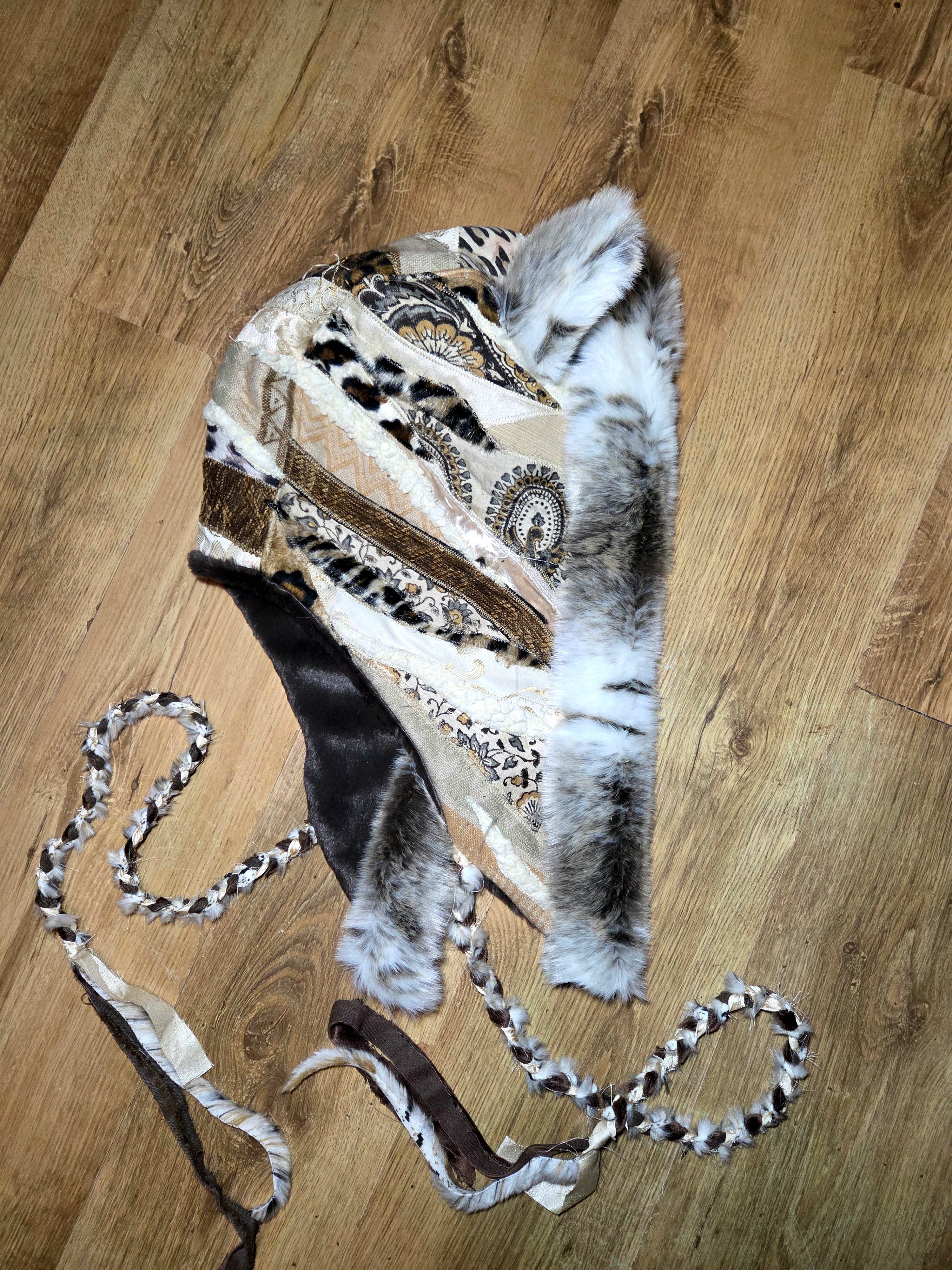 DUNE DREAMER • One of a Kind Patchwork Hood with Cat Ears