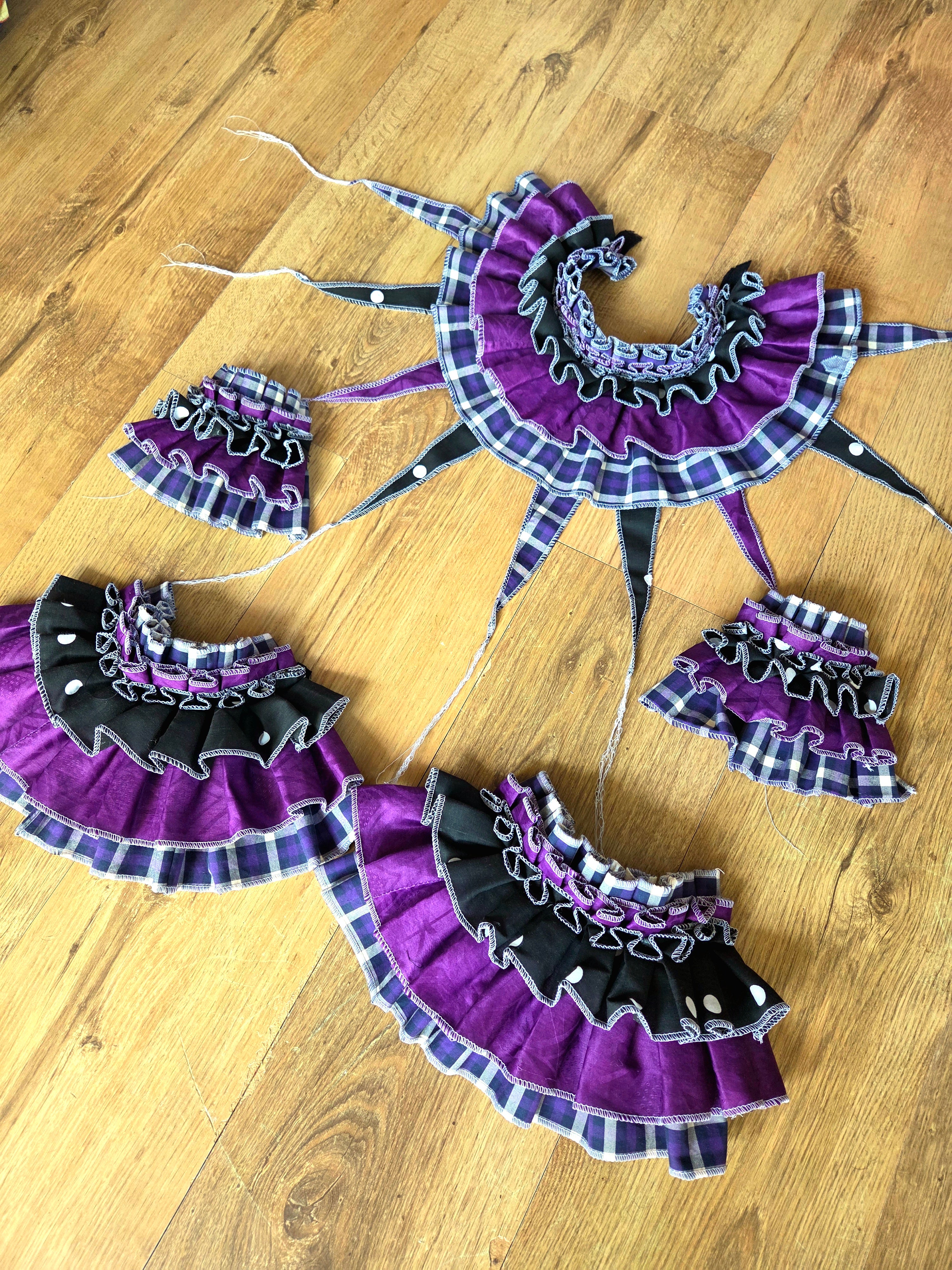 5-Piece Clown Set ~ Purple Plaid & Polka ☆